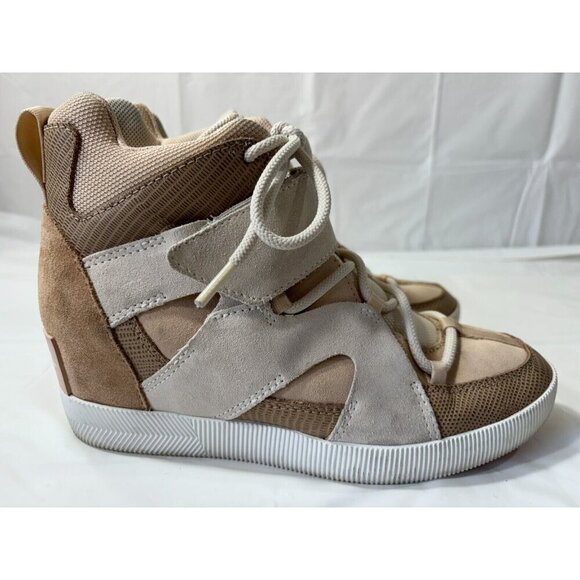 Sorel Out N About Suede Wedge Booties Nova Sand Women's Size 8.5 - Picture 3 of 13